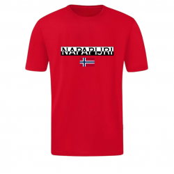 T-SHIRT 100% ΒΑΜΒΑΚΙ ΜΕ LOGO - ΚΟΚΚΙΝΟ- NAPAPIRJI